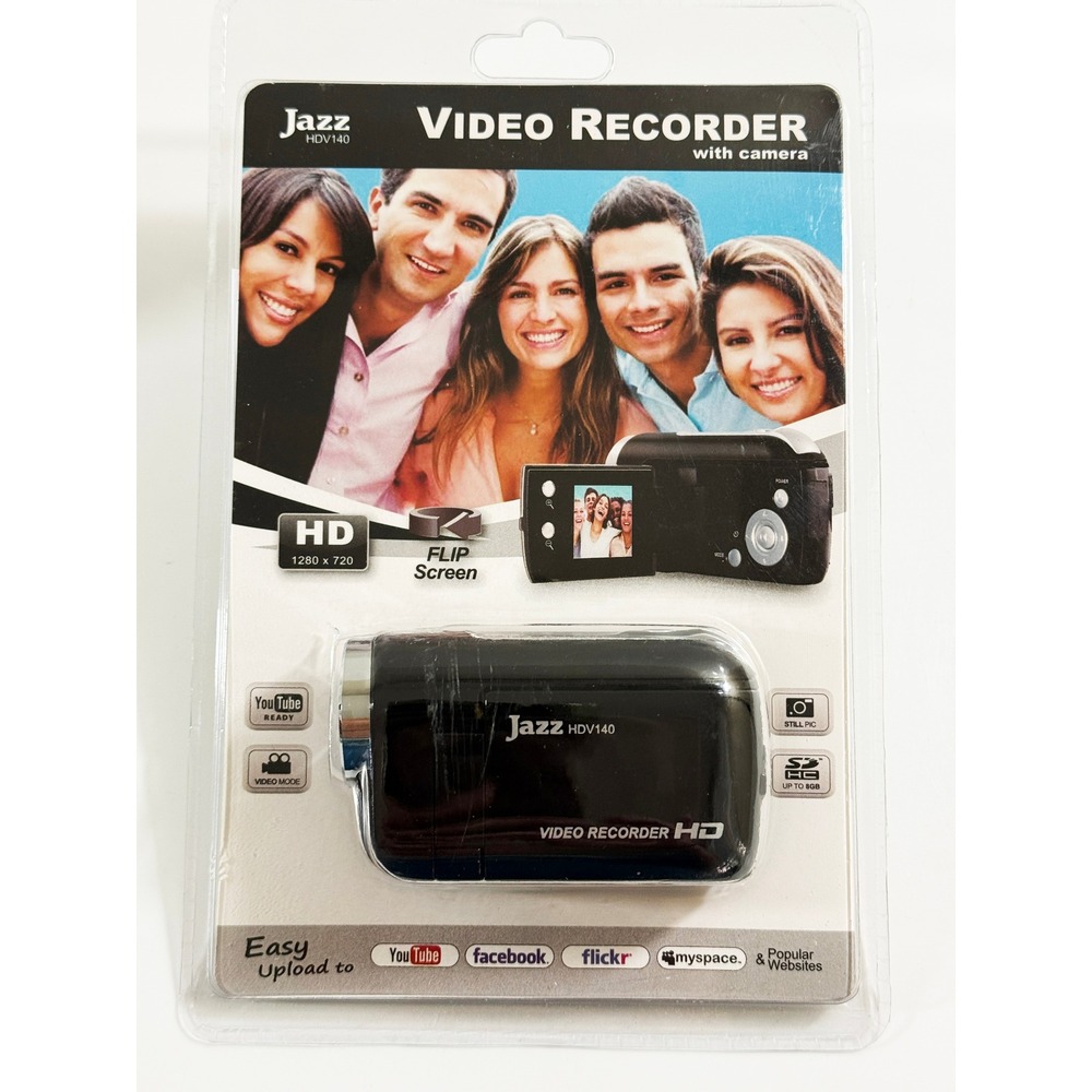Jazz HDV140 Video Recorder‎ Unisex OS Black HD Flip Screen Digital Camcorder NIB